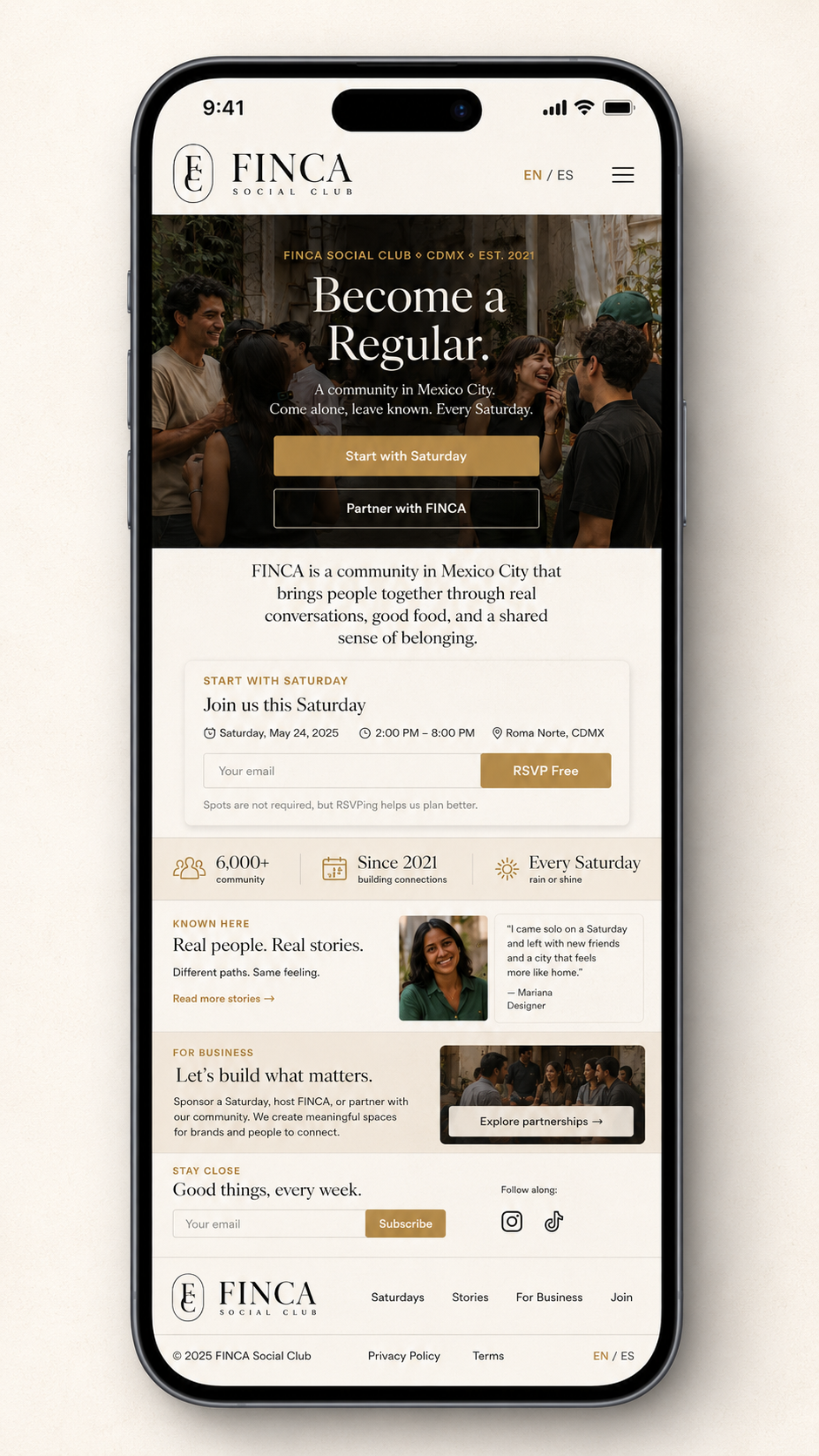 FINCA member app — design board